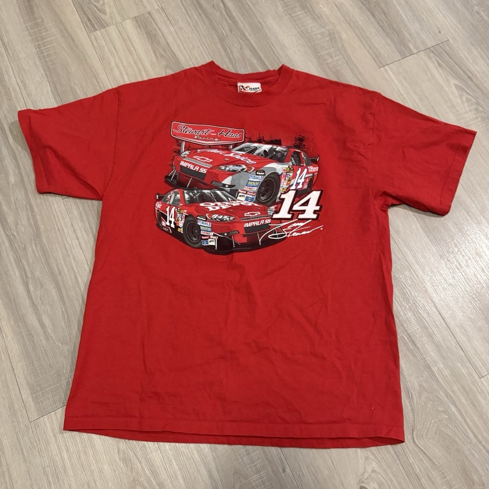 Tony Stewart #14 NASCAR 2009 Stewart‎ Haas Racing Red Hase T-Shirt - Size XL